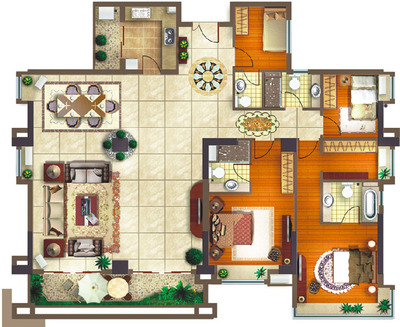 三维户型图之刚需户型